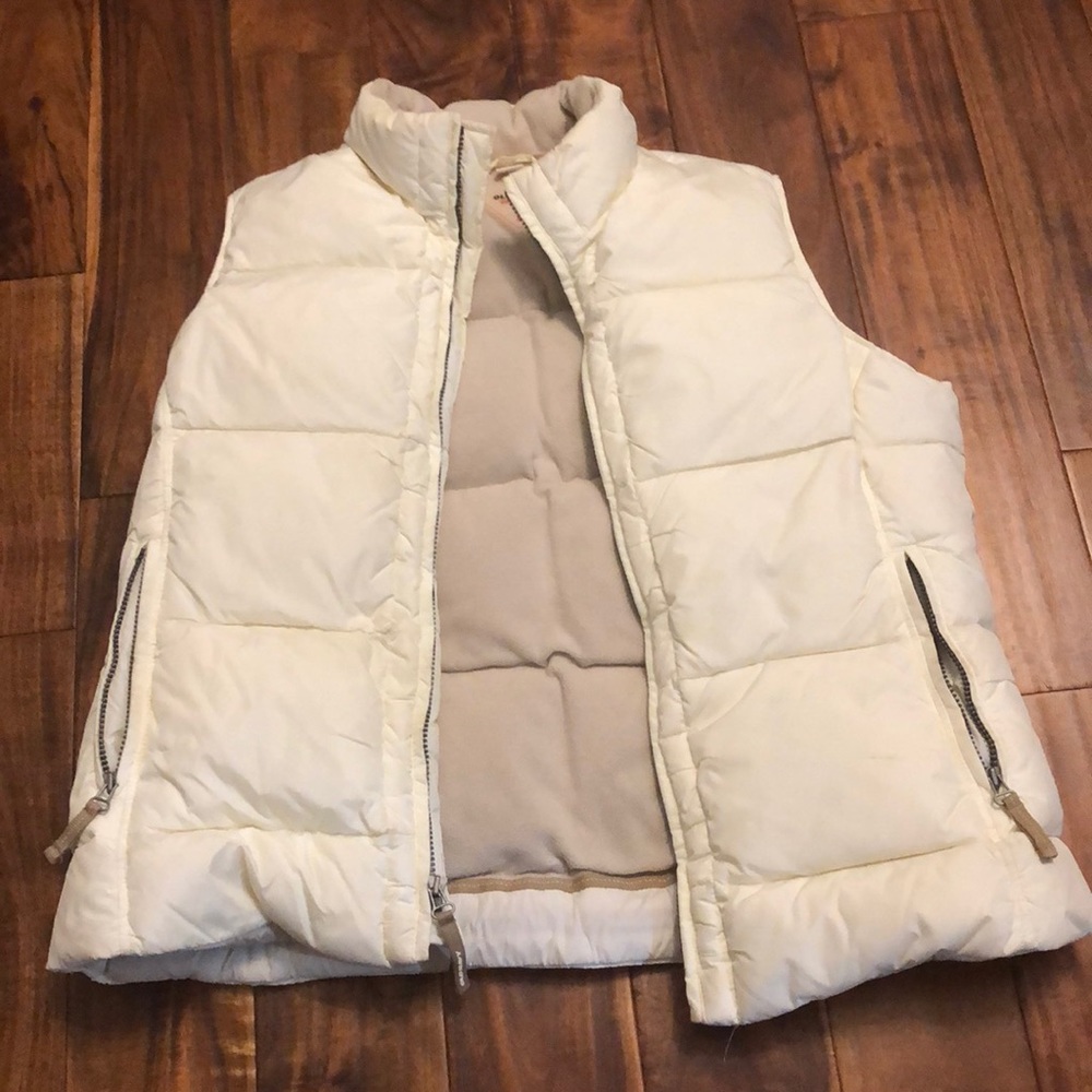 White puffer vest